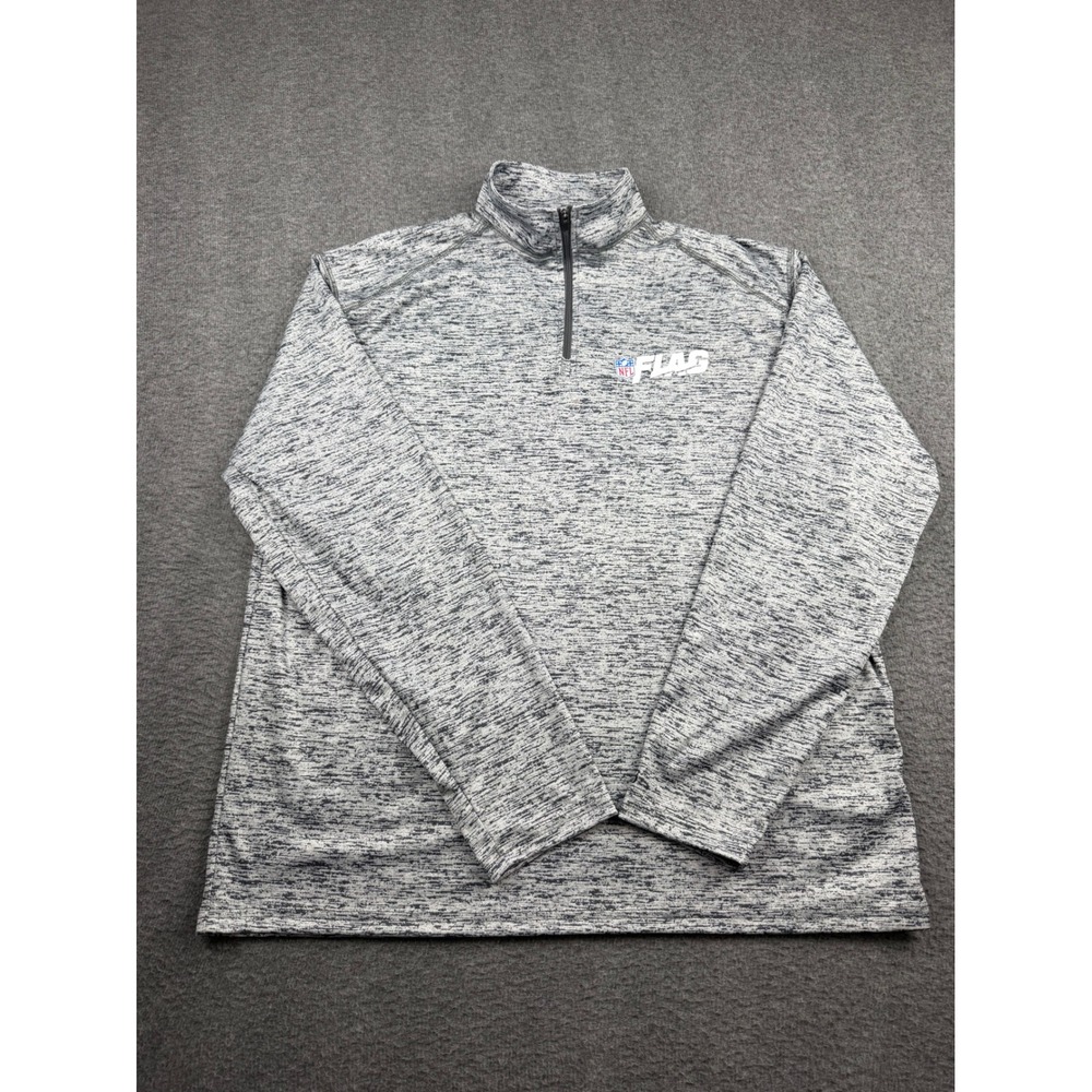 Badger Sport Men's XL NFL Flag‎ 1/4 Zip Pullover Grey Space Dye Heather 410300